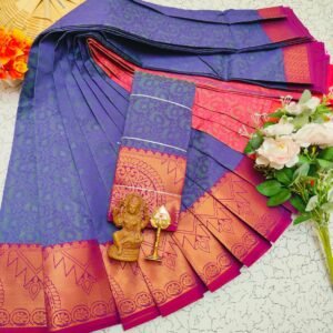 Violet Purple & Rani Pink Saree